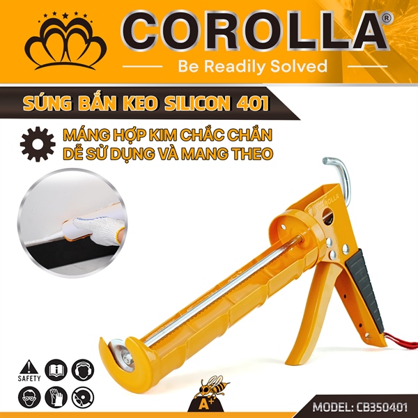 Dụng cụ bơm keo silicone, kèm dao cắt keo, nhựa, 9 inch