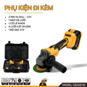 Máy mài góc dùng pin 21V, dùng đĩa cắt 100mm