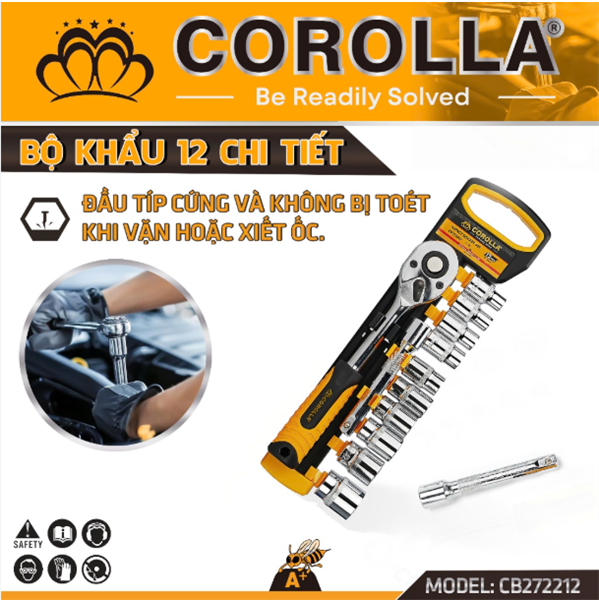 Bộ dụng cụ vặn bu lông, 12 chi tiết
