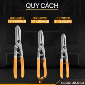 Kéo cắt tôn cắt sắt tay thẳng 10 inch (250mm)